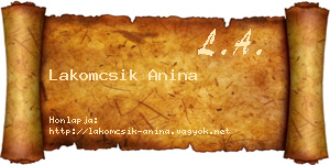 Lakomcsik Anina névjegykártya